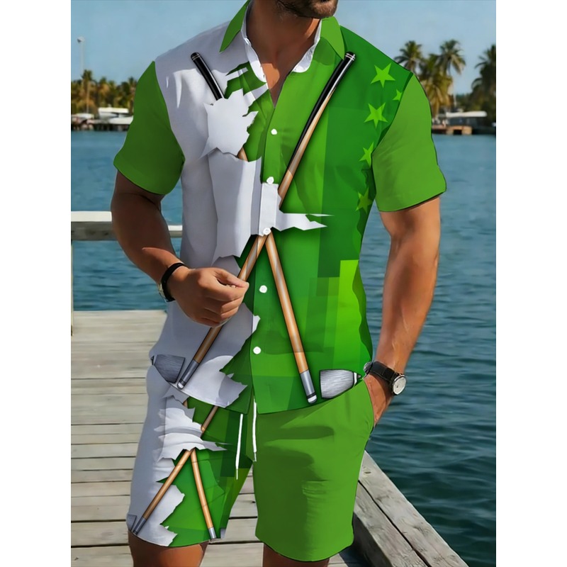 Embellish Knit - Men's Lightweight Casual Green White Polyester