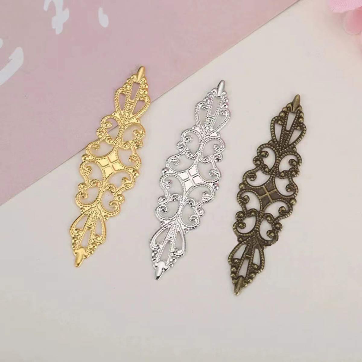 200PCS Hollow Rhombus Charm Fi - Craft Embellishments review and price