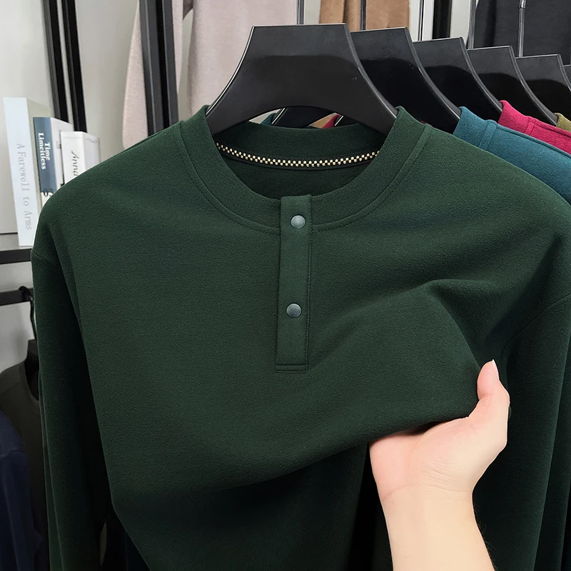 Mens Loose Fit Henley Pullover - Embellish Knit review and price
