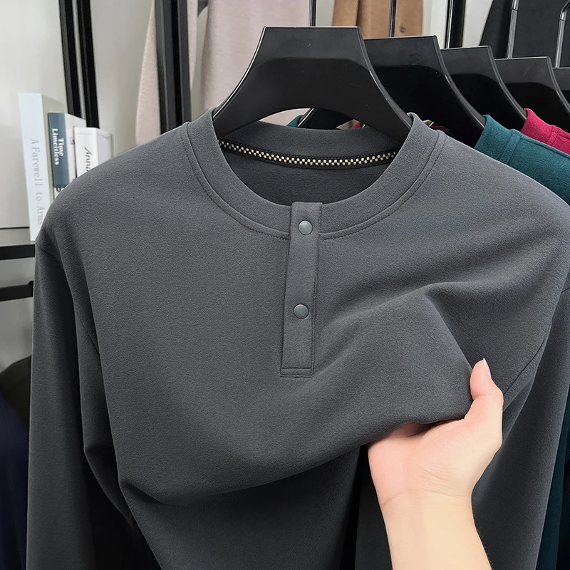 Mens Loose Fit Henley Pullover - Embellish Knit review and price