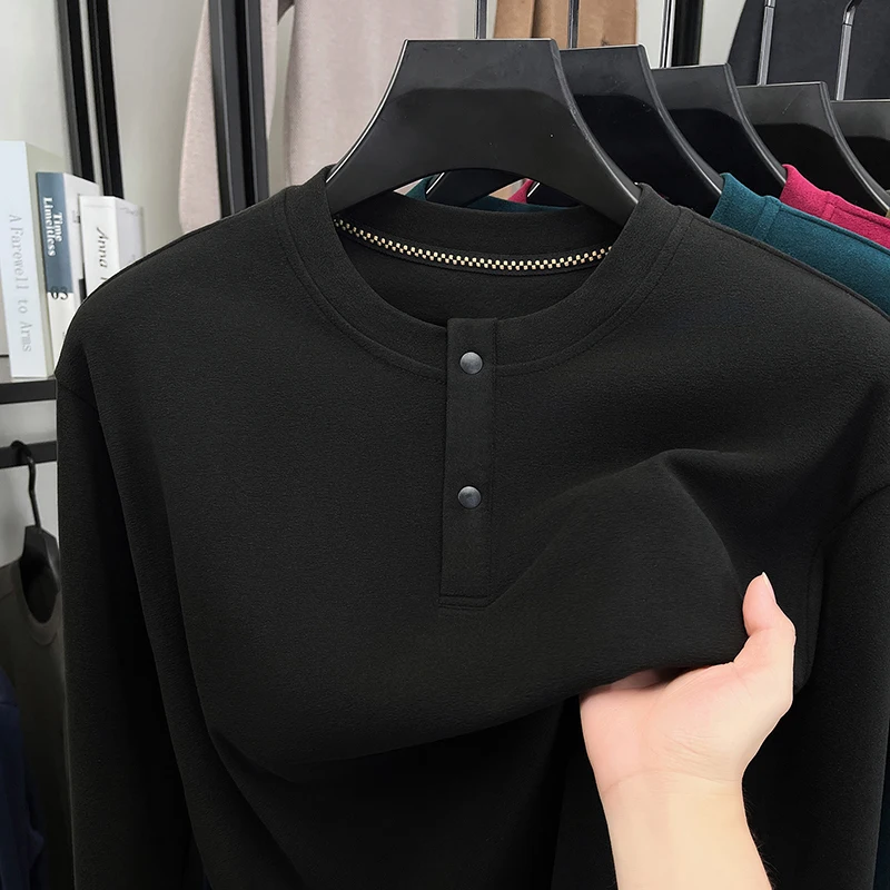 Mens Loose Fit Henley Pullover - Embellish Knit review and price
