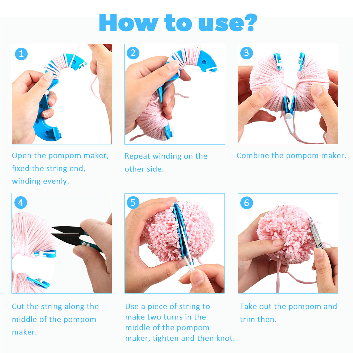 8Pcs Fluff Ball Maker 4 Sizes  - Pom Pom Maker Tool review and price